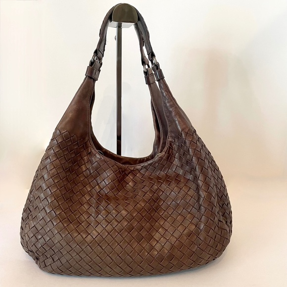 Bottega Veneta Handbags - Bottega Veneta Intrecciato Campana Medium Brown Leather Hobo bag